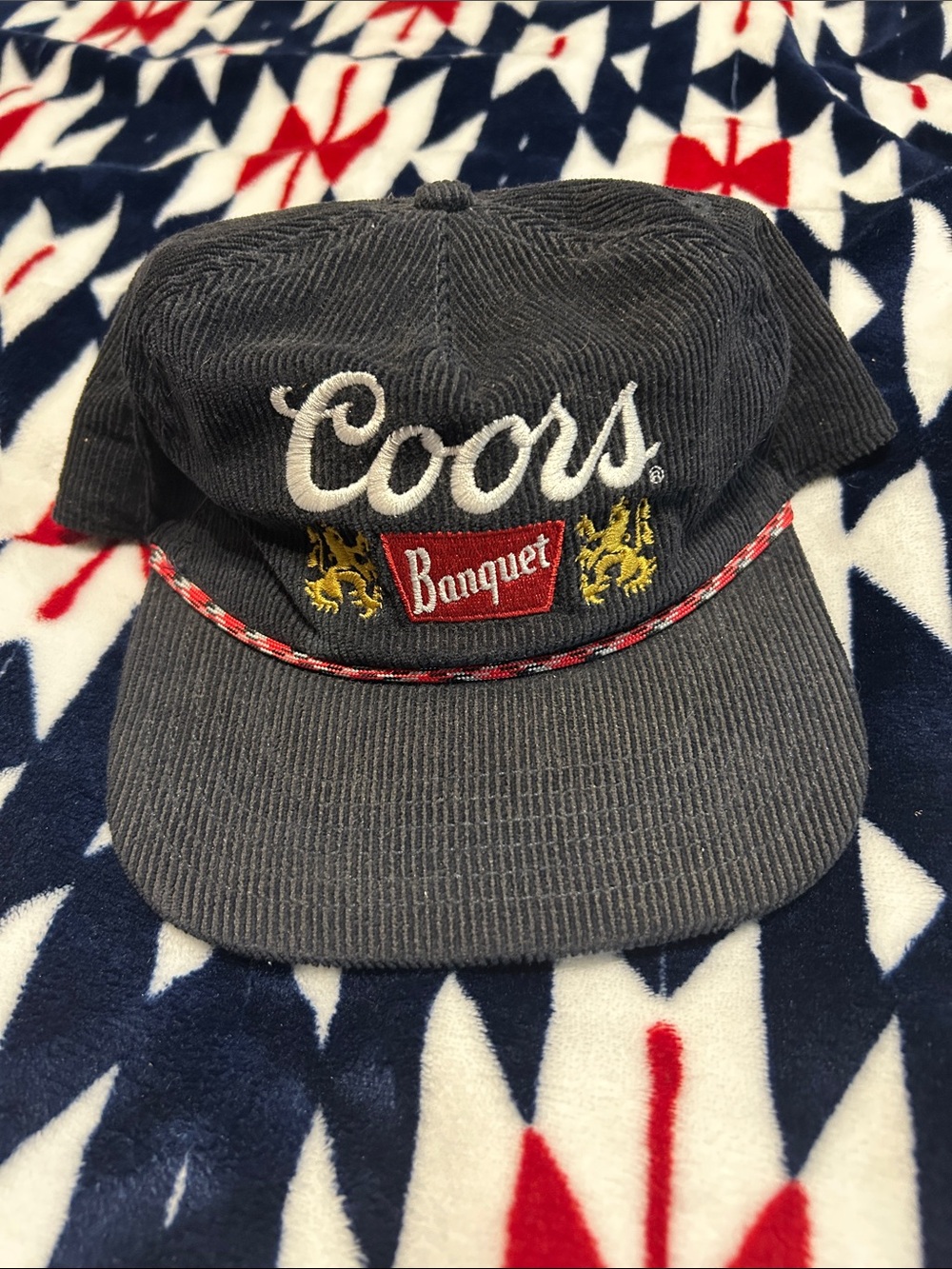 Coors Corduroy Baseball Cap in Charcoal